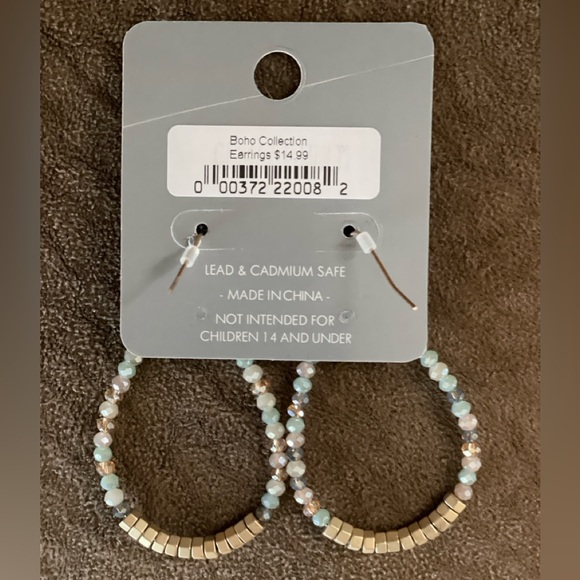 Gold Hoop Earrings (with pretty beads)— AD Project - Picture 5 of 7